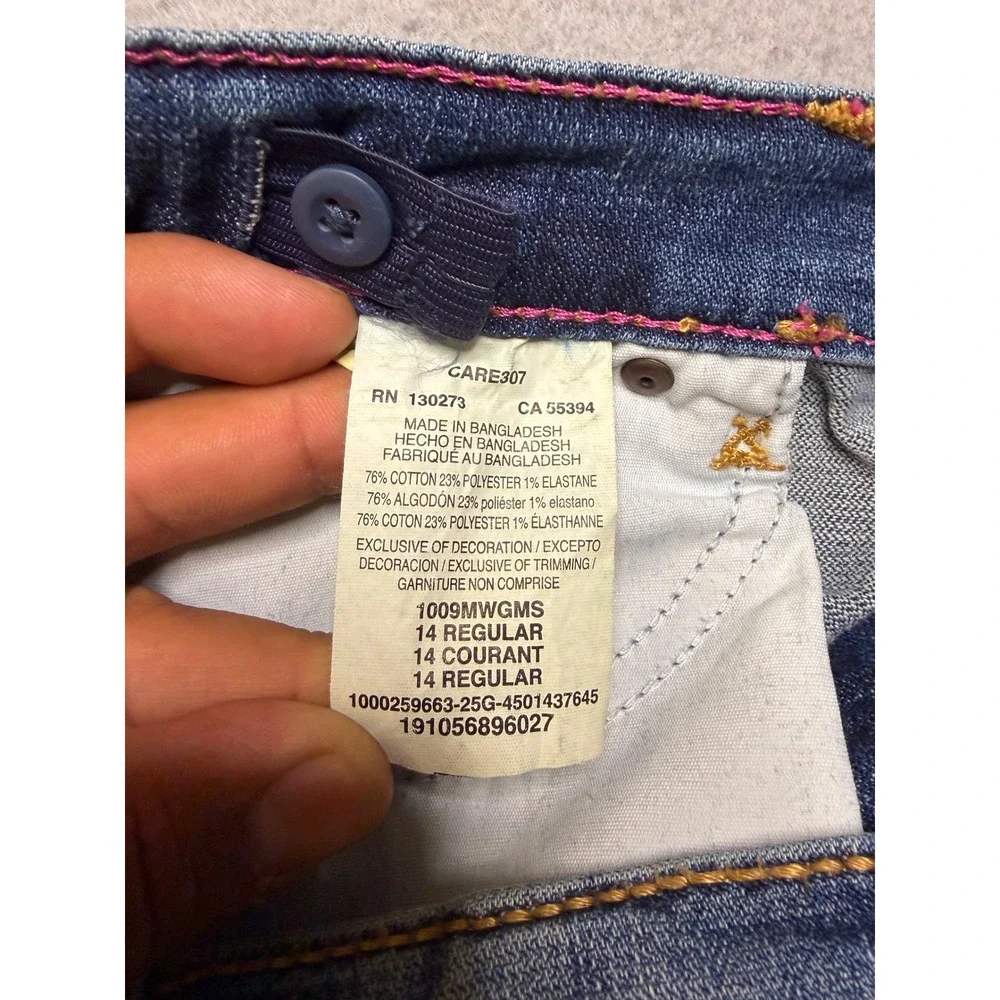 Wrangler Bootcut Jeans Kids Size 14 Blue 1009MWGMS Stretch Western Denim